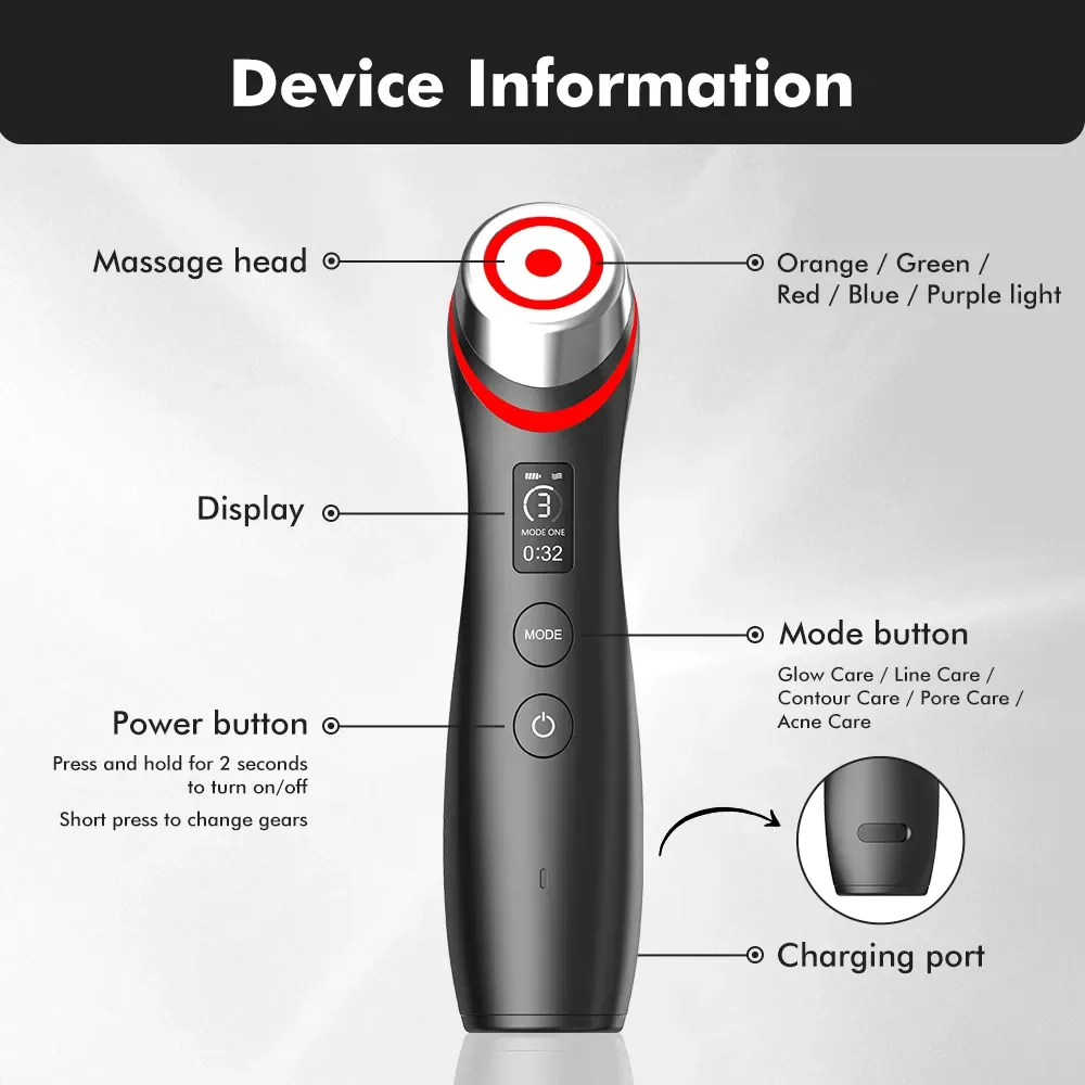 Ager Booster Pro Lifting Face Neck therapy Wand LED Vibration Massager Beauty Device 2