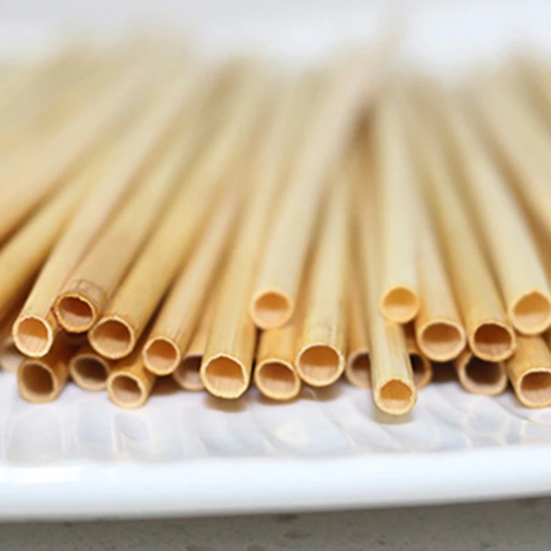 100PCS Wheat Straw Environmentally Friendly Straw 20Cm Disposable Compostable Drinking Cocktail Bar Kitchen Accessories