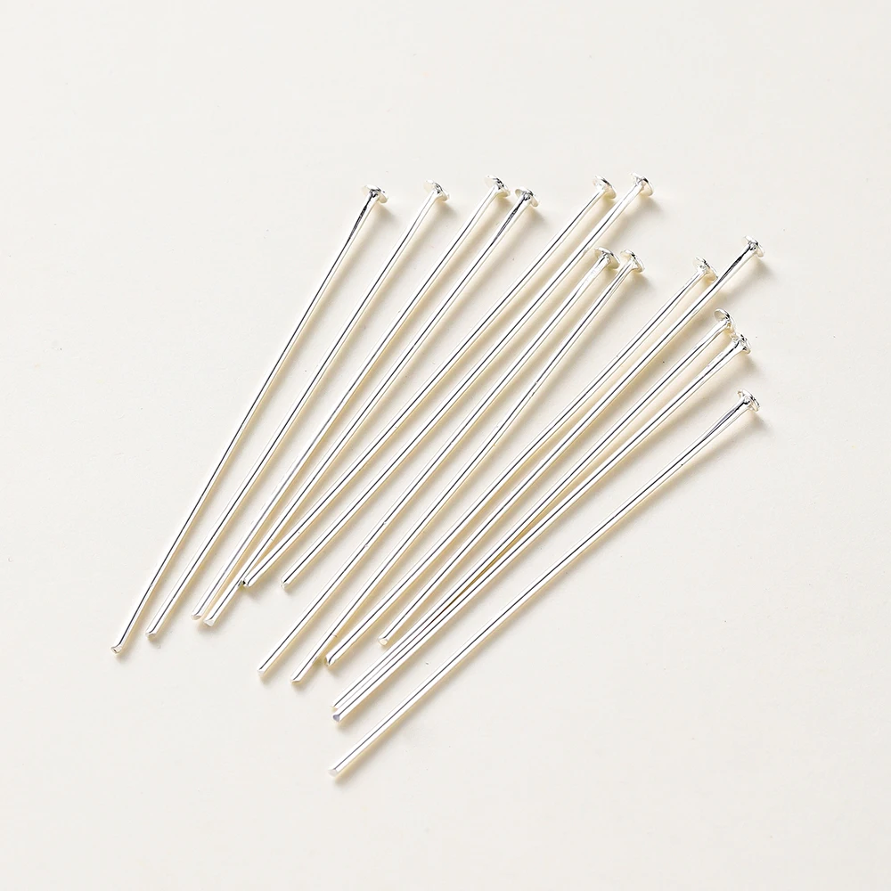 100 Stücke 16-50mm 14/18 Karat Reales Gold Messing Auge Flachkopf Pins Nadel Kugelkopf Pins Anhänger Anschlüsse Für Schmuck Machen Erkenntnisse – Detail 10