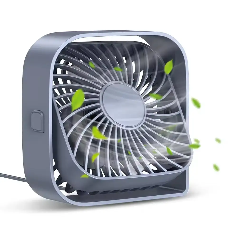 Compact 360° Rotatable USB-Powered Desktop Fan