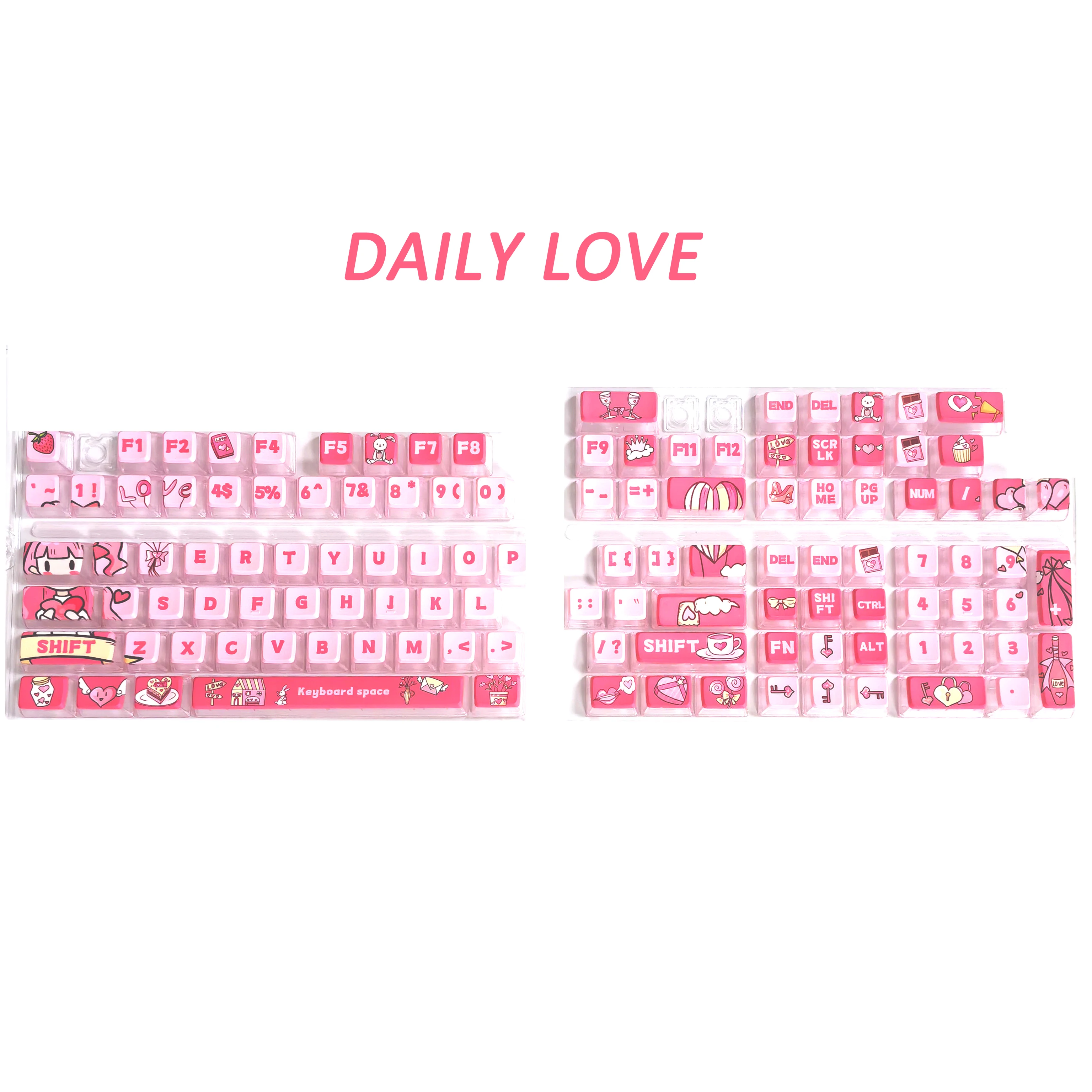 Pink Pudding Keycap keycaps Cute Cartoon Love Daily Kawaii 