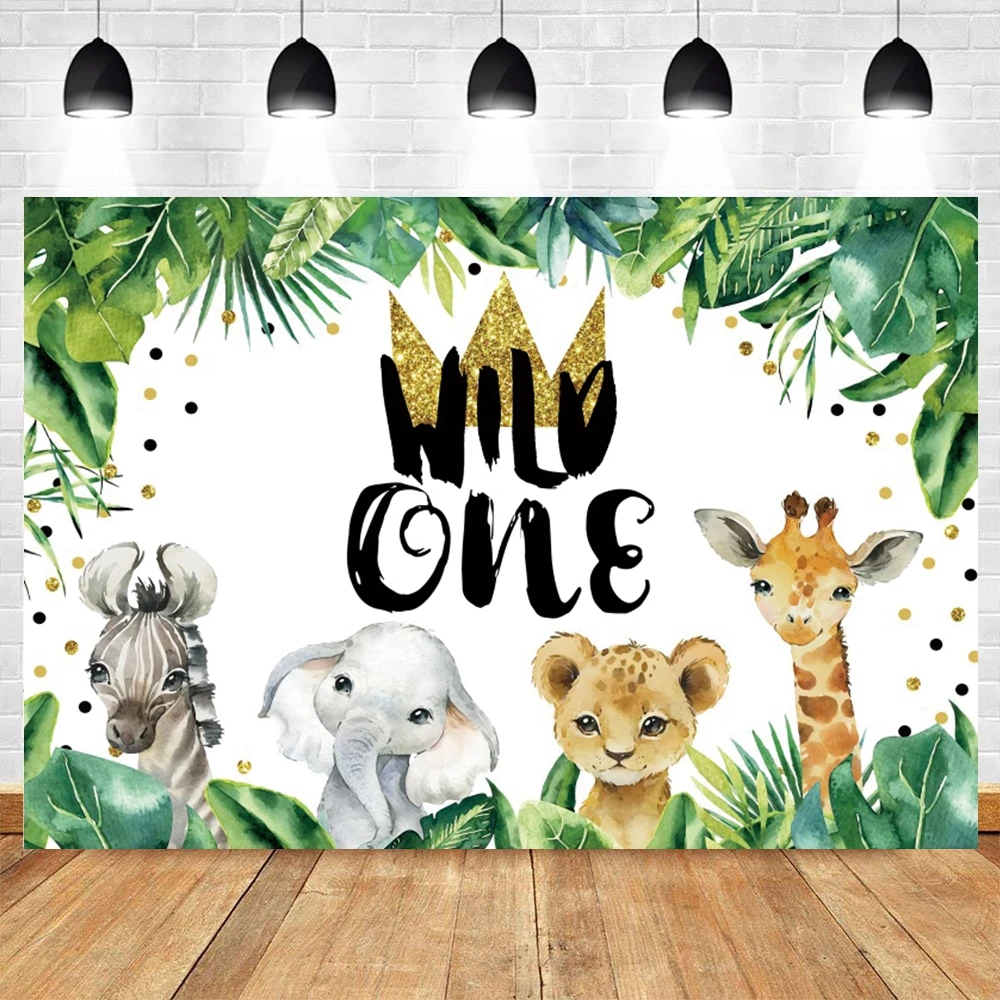 Tropical Jungle Safari Photography Backdrop for Baby Birthday and Family Photoshoots