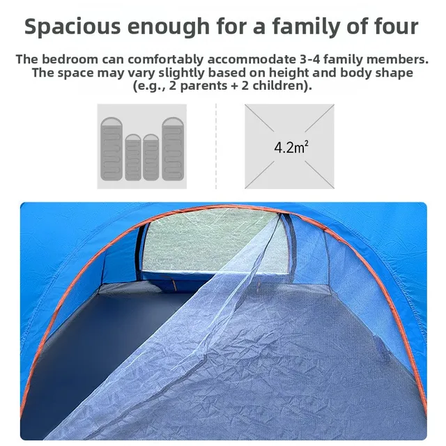 Portable Thickened Automatic Beach Camping Tent Waterproof Outdoor Travel Gear Park Overnight Stay Luxury Experience Level