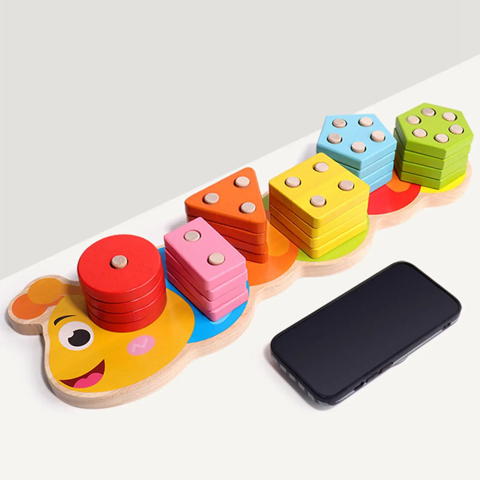 

Montessori Shape Color Recognition Blocks Color Shape Sorting Board for Cumulative Toy