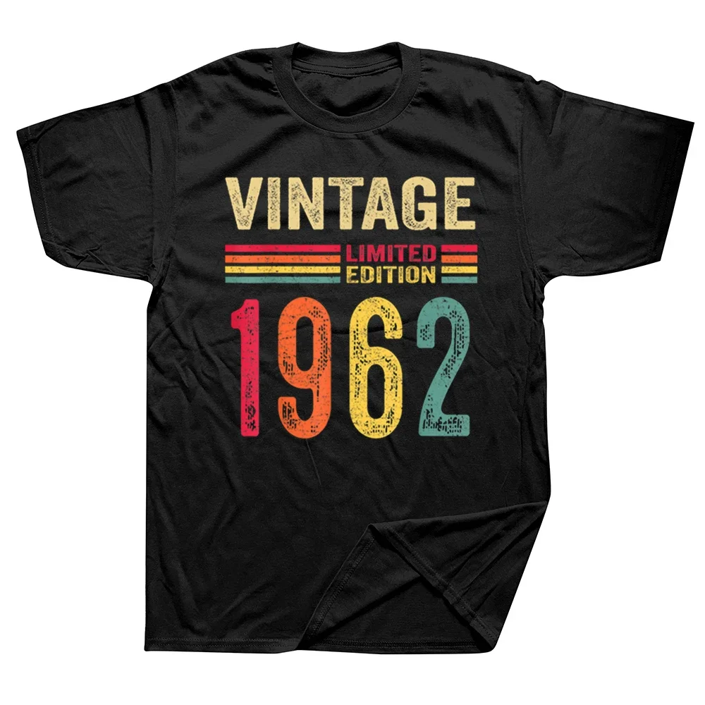 60-jährige Vintage-T-Shirts in limitierter Auflage von 1962, grafische Baumwolle, kurzärmelig, Geburtstagsgeschenke, Sommer-Stil, T-Shirt für Herren