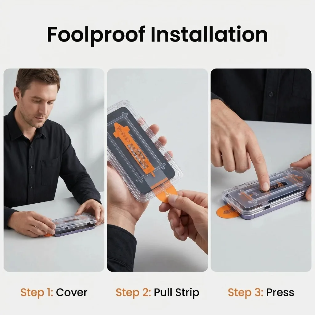 Premium 2-Pack Dust-Free Easy Install Full Glue Tempered Glass Screen Protector