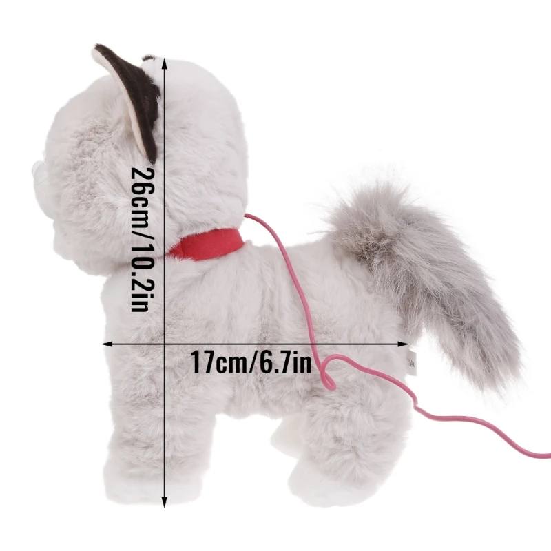 Walking Kitten Toy Music Animal Plush Toy Toddler Crawling Learning