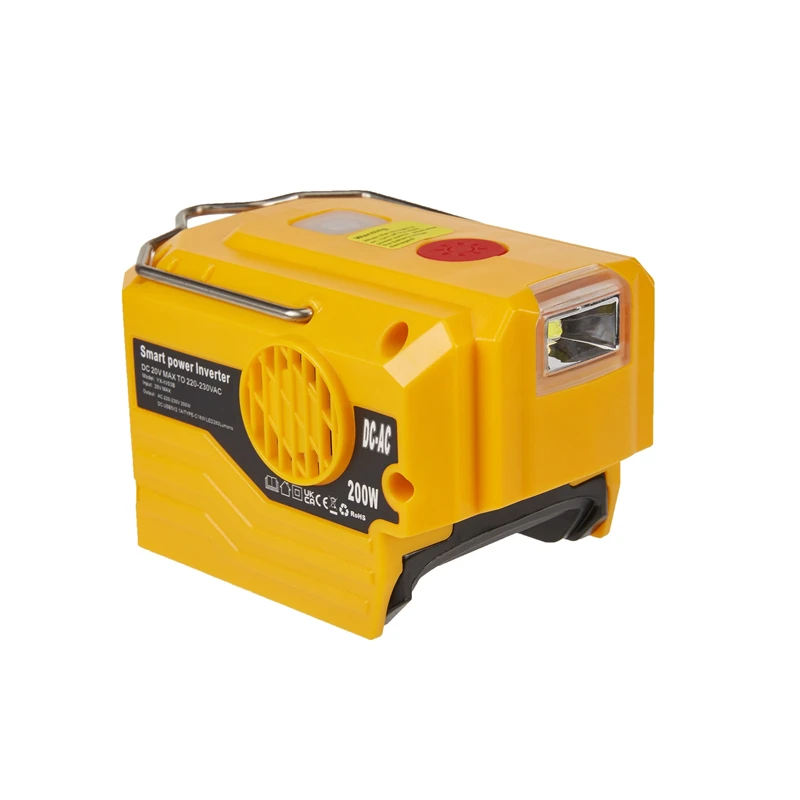 마키타, 디월트, 밀워키, 보쉬 배터리용 전력 인버터 컨버터, 200W, AC 220V, 야외 수정 사인파, 18V-20V