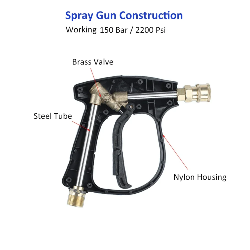 Pressure Washer Water Gun Kit for Car Cleaning Hose Connector for Karcher Nilfisk Parkside Bosch Quick Connector Nozzles