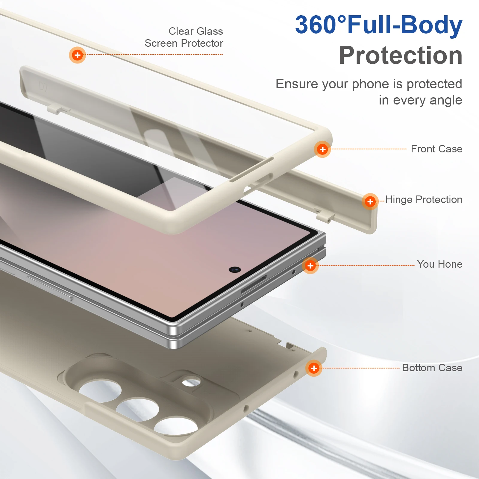 360° Foldable Magnetic Glass Protective Phone Case
