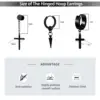 1-16 Pairs Men's Black Earrings and Ear Stud Kit Stainless Steel Fashion Piercing Jewelry Cross Dangle Hoop Earrings Set 6