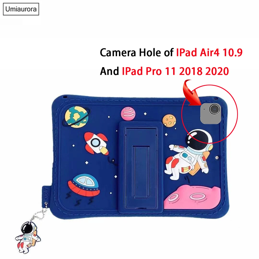 Cartoon Silicone Stand Cover para Ipad 8th 9th 10.2 Mini 6th 9.7 2023 Air 10.9 Pro 10.5 11 Tablet Case Shell Crianças - Imagem 4