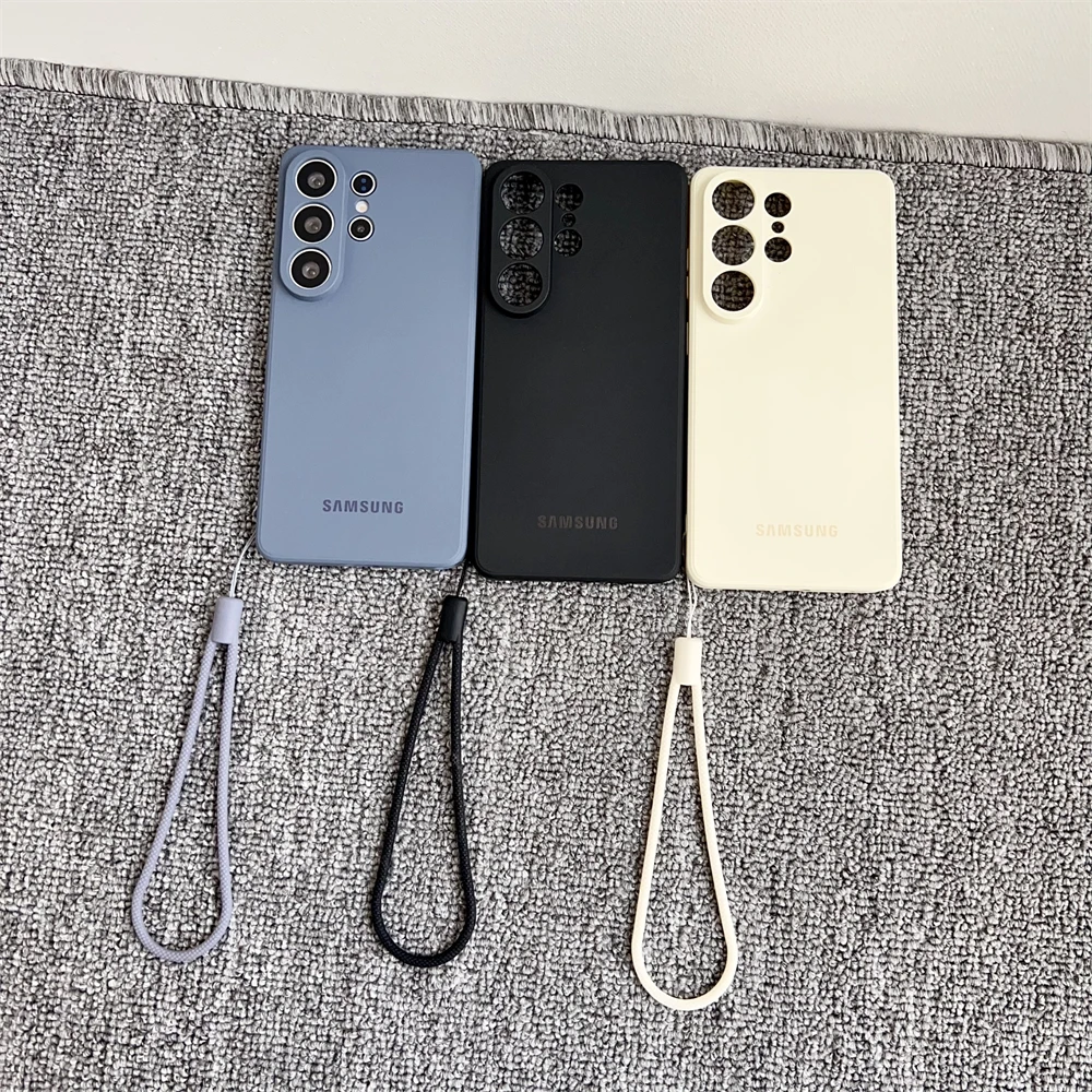 Luxuriöse flüssige Silikon-Softhülle für Samsung Galaxy S26 Ultra S25 S24 S23 S22 S21Ultra Plus S25 Edge FE stoßfeste Handgelenkschlaufenabdeckung – Detail 4