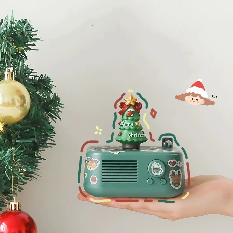 

New Creative Christmas And New Year Gift Niche Advanced Bluetooth Speaker Ornaments Record Player CD Sound System
