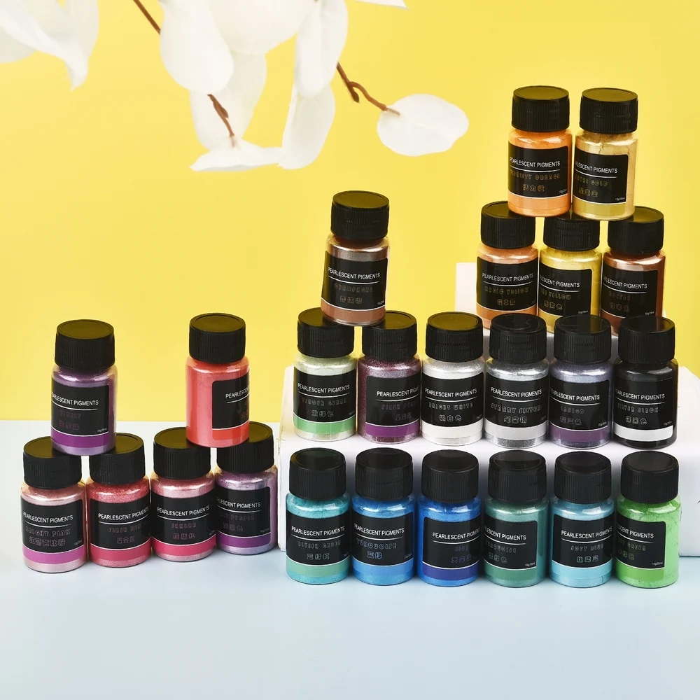 Description Picture 5 of item24 Colors Pearlescent Powder Candle Dye Soap Pigment For Candle Making Epoxy Resin Pigment DIY Colorant Pigment Pearl Powder