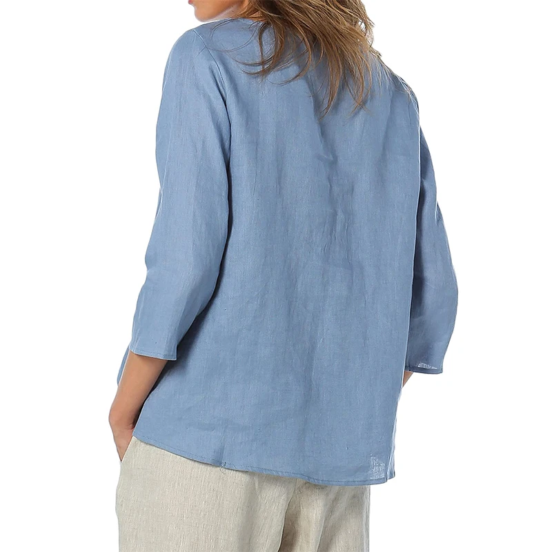 100% Linen Oversized T-Shirt Casual Asymmetrical Tees Fashion Woman Blouses 2026 Harajuku Basic Female Top Camisetas De Mujer 2