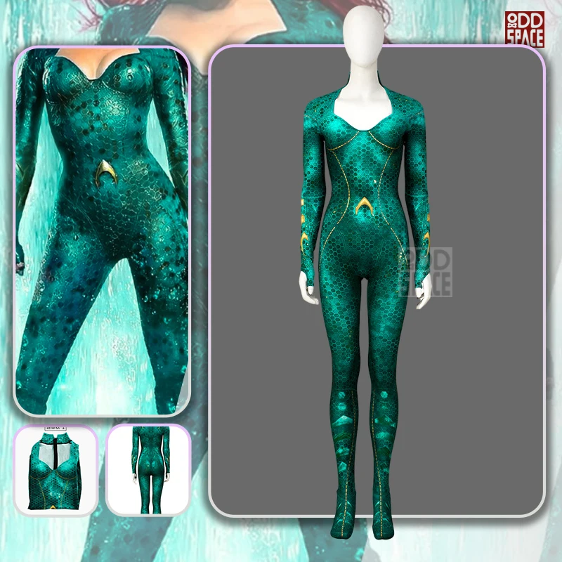 

Mera Cosplay Costume Aquaman Mera Cosplay Costume Sexy Women Green Jumpsuits Suit Role Playing Bodysuit Cosplay Halloween Gifts