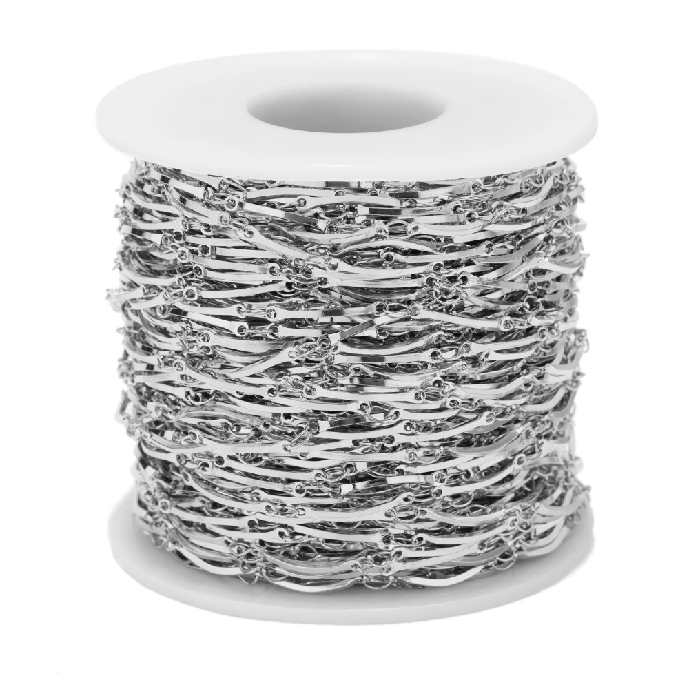 1 Meter Edelstahl Welligkeit Gebogen Ketten Link Ketten DIY für Armband Schmuck Machen Halskette Handgemachte Accessoires – Detail 6