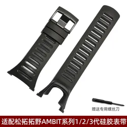 Enhanced Sports Silicone Watch Strap - Durable Rubber Design - Dedicated interface (Type B black)