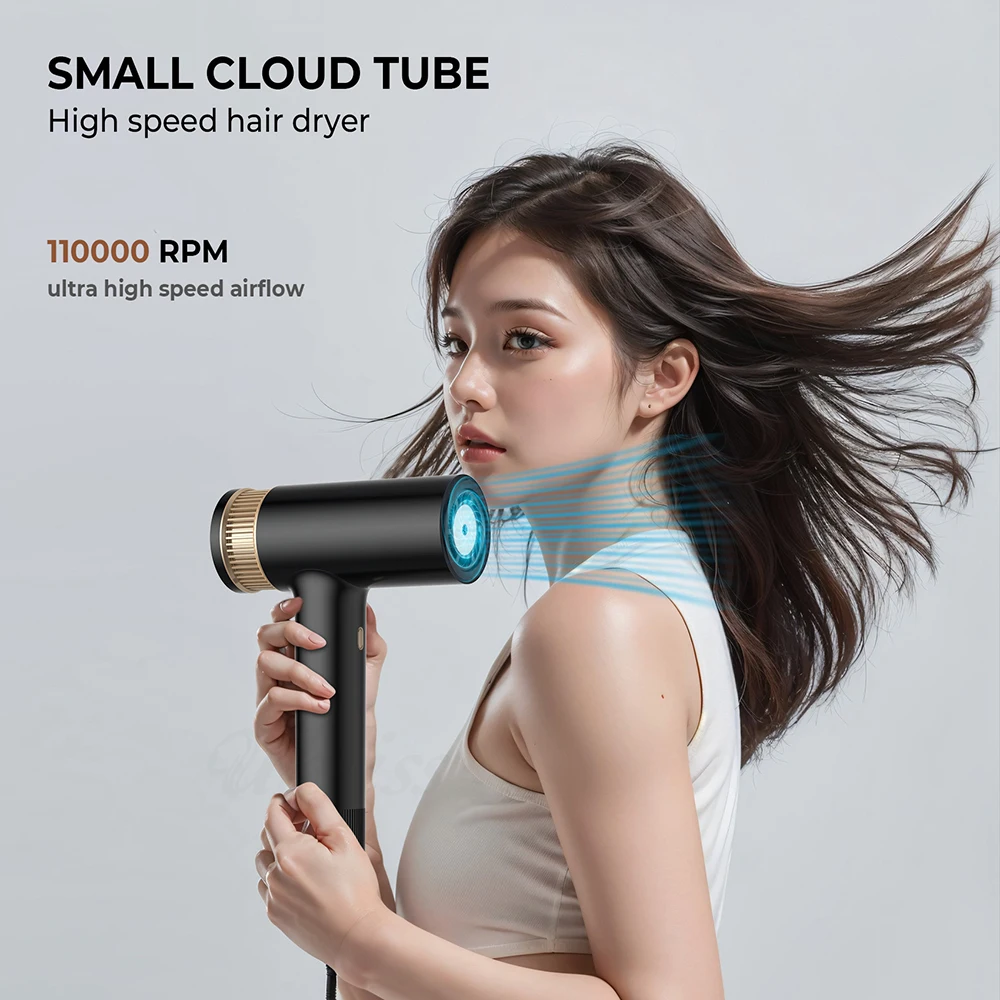 Mini Powerful Hair Dryer High Speed 110000rpm Negative Ions Brushless Blow Dryer Fast Drying Low Noise Salon Electric Blower 3