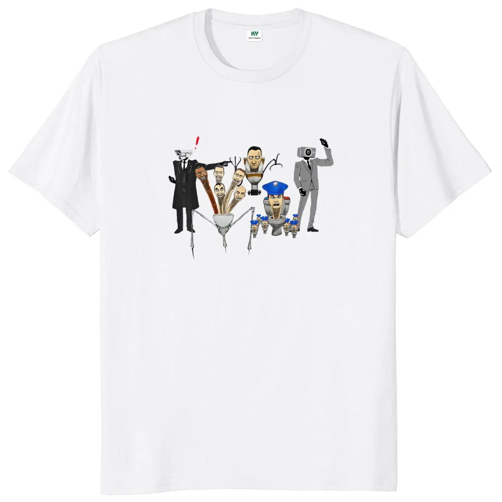 

Skibidi Toilet Meme T-shirt Video Game Cameraman Speakerman TVman Streetwears Unisex 100% Cotton O-neck T Shirt For Men Women