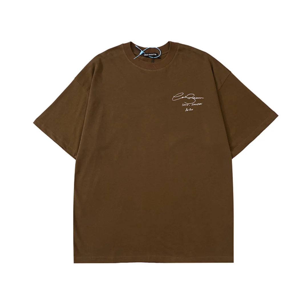 

High Street Cole Buxton Men Round Neck T-shirt Vintage T-shirt for Women Street Wear Casual Loose Short Sleeves