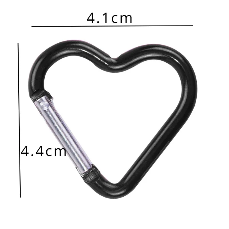 Climbing Carabiner 1pc Heart Shaped Outdoor Camping Bold Aluminum Alloy Locking Clasp Keychain Multi Survival Gear Travel Kit