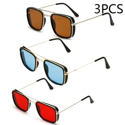Chic Retro UV Protection Square Sunglasses with Metal Frame (Pink)
