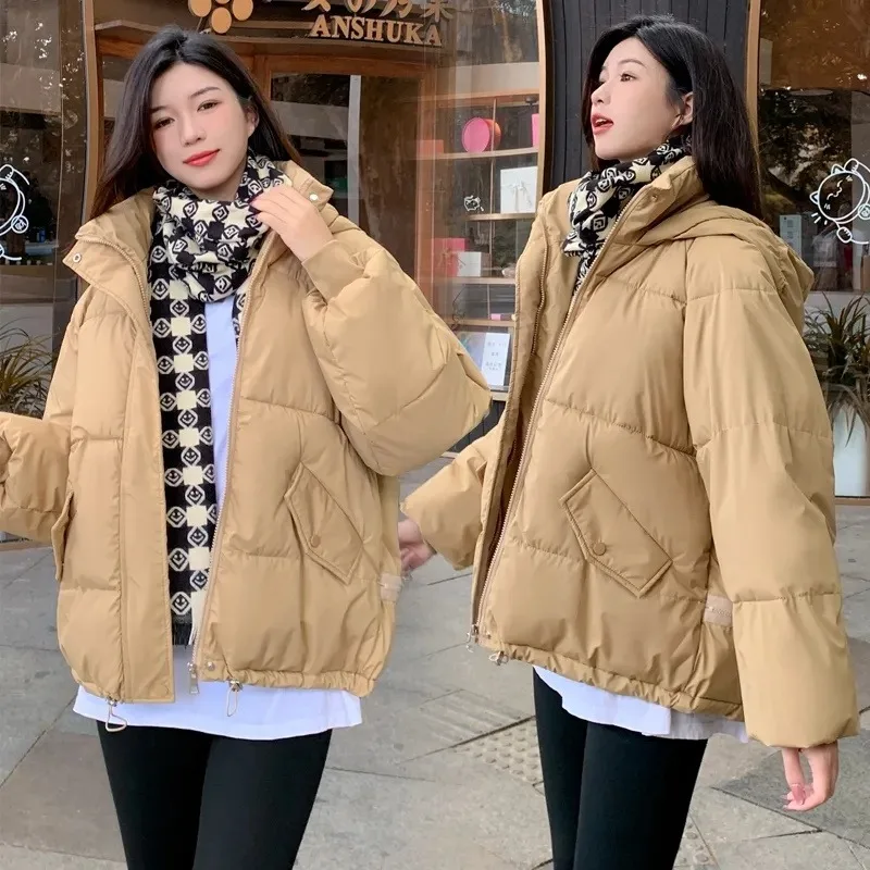 2023 New Winter Women Parkas Jackets Casual Hooded Thicken Warm Cotton Padded Coat Female Outwear Puffer Jacket Parka 2022 new winter women fur collar parkas jackets fashion hooded thicken warm padded coat female lady winter outwear jacket parkas