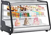 Refrigerated Display Cabinet, 6.5 Cu.Ft./183L Commercial Cake Display Refrigerator, 2-Story Countertop Pastry Display Cabinet 1