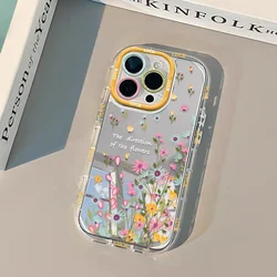 Full Screen Flower Mirror Phone Case - Y2K Clear Sweet Cover - iPhone 15 Plus (A)