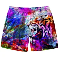 New Men Tiger Cat Beach Shorts 3D Printed Starry Sky Short Pants Fashion Street Oversize Breathable Sports Gym Women Shorts 1
