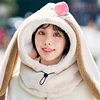 New Cartoon Rabbit Ear Ski Helmet Cover Comfortable Soft Cycling Skiing Helmet Hat Lovely Winter Warm Plush Cap for Girl Women 1