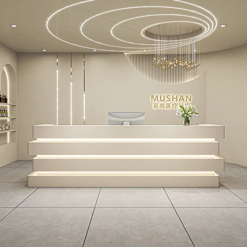 Reception Desk Balie Executive Counter Cosmetics Cashier Customer Center Checkout Podium Front Beauty Salon Store Store Counters