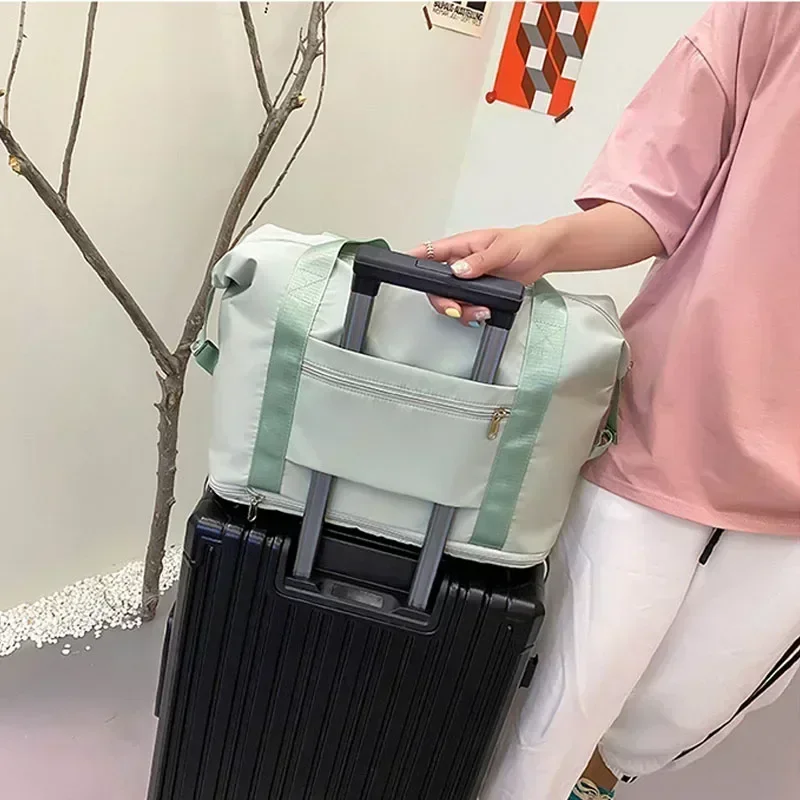 여성용 대용량 방수 헬스 가방, 접이식 여행용 가방, 건식 및 습식 분리 피트니스 핸드백