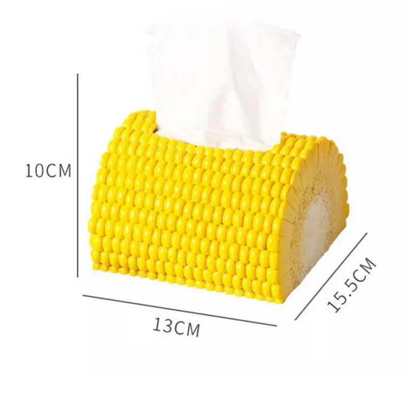 Creative New Chinese Corn Shaped Paper Towel Box, Home Living Room Bedroom Bathroom Restaurant Table Decoration, Tissue Box, 1Pc