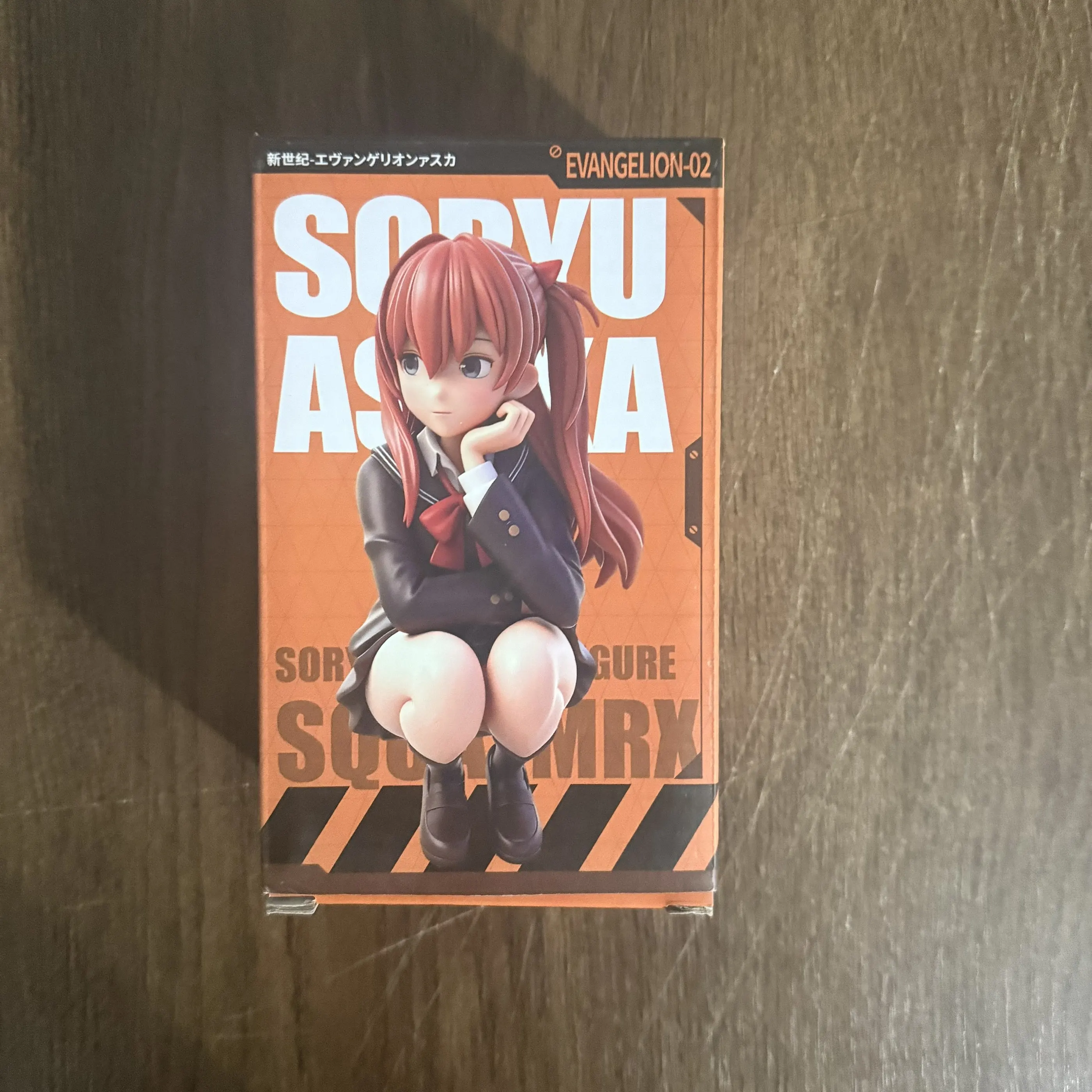 Anime Girl Asuka Squatting PVC Action Figure - Academic-Style Collectible Decor Toy, 10-11cm
