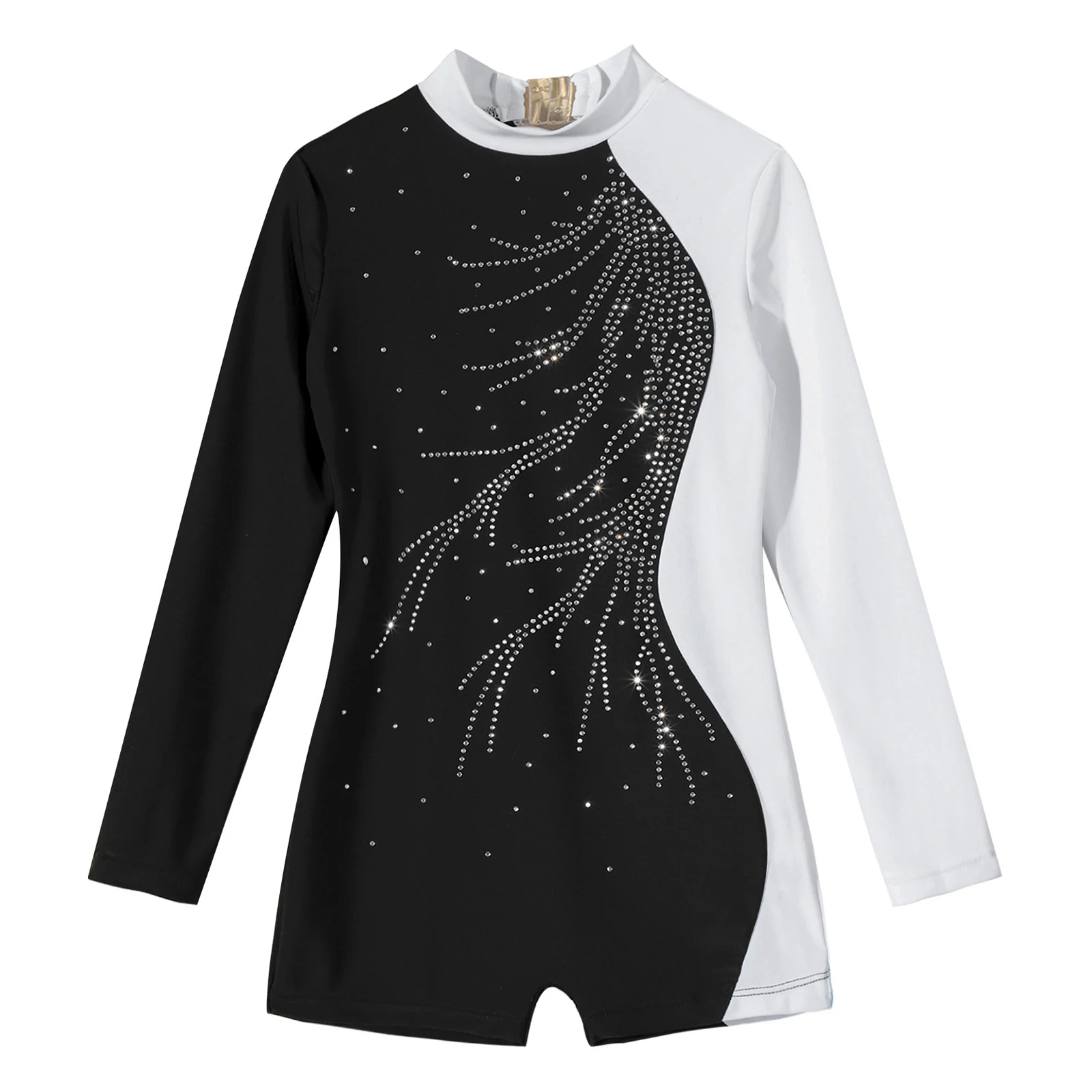 Children Dance Leotards Gymnastics Dancewear Sets Kids Shiny Rhinestone Ballet Dance Leotard Ice Skating Bodysuit Teens Gymnastics Jumpsuit For Girls Patchwork Gymnastic Leotards