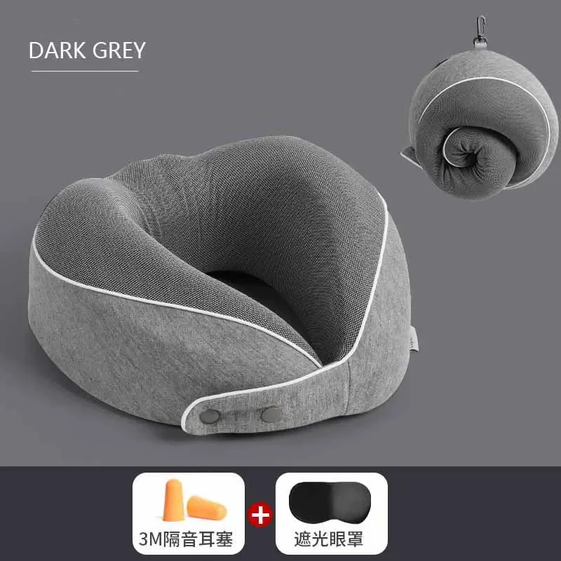 Memory Foam Travel Pillow with Breathable Cover and Sleep Accessories