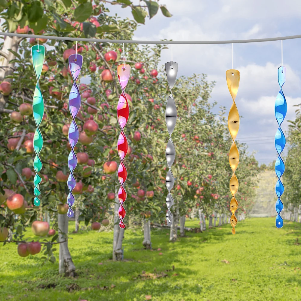 Rotating Wind Chime Waterproof Bird Repelling Stick Convenient Bird Repelling Wind Chime with Lanyard for Garden Decoration