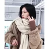 New Thick Warm Scarf for Women Pure Color Ladies Imitation Cashmere  Black Scarf Female Winter To Keeping Warm New Scarf 2