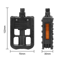 Universal Folding Bicycle Pedals with Reflector - Premium Riding Accessories (Black)