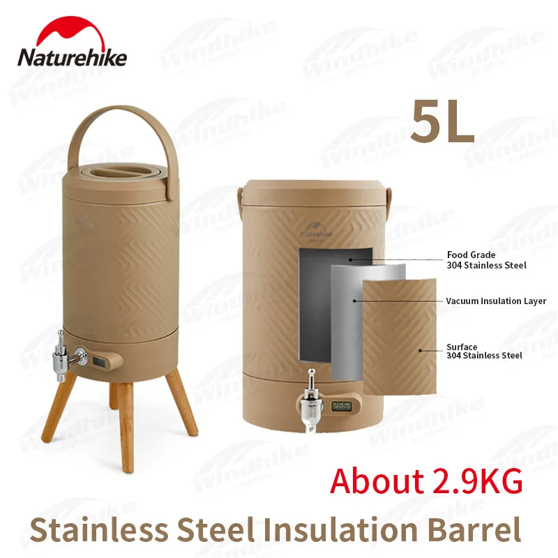 Naturehike Outdoor 5l Insulation Kettle Keep Cold Stainless Steel