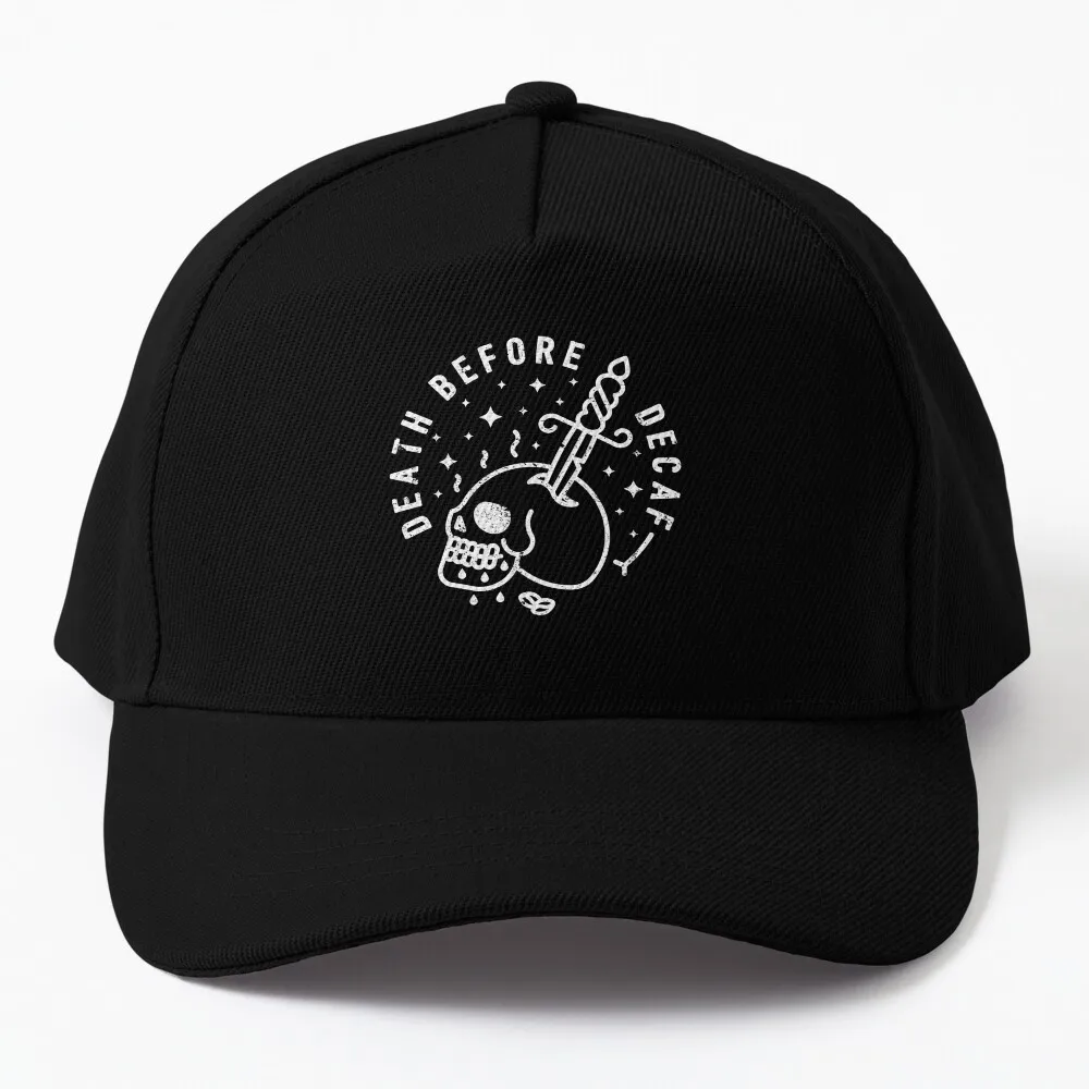 

Death Before Decaf Baseball Cap Beach Bag Military Tactical Caps Kids Hat Horse Hat Hat Women Men'S