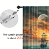 2pcs, spring summer Curtains Strange skeletons floating in stormy seas Sheer Curtains Versatile Polyester Fabric Decorations Use 5