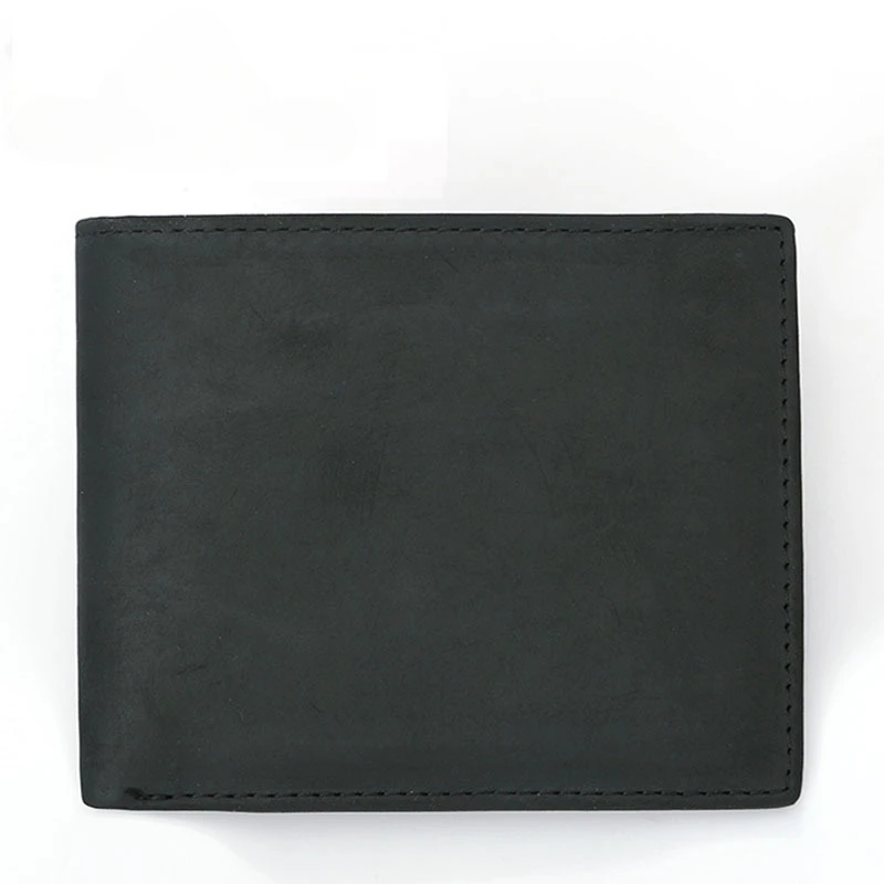 New style RFID first layer crazy horse leather genuine leather men's wallet casual fashion genuine leather vintage wallet