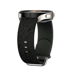 Leopard Engraved Silicone Wristband Bracelet - Galaxy 7 40mm 44mm (Black)