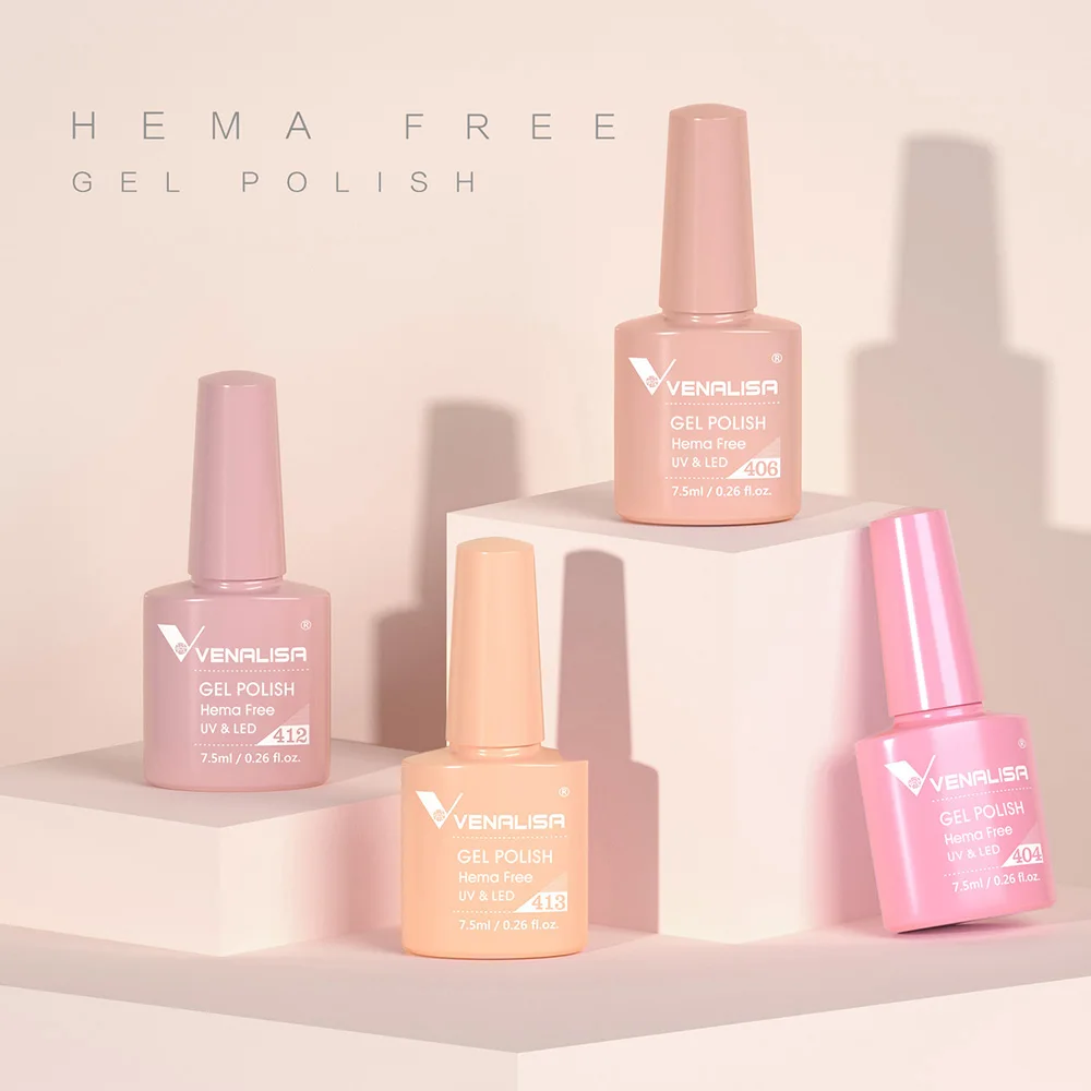 Nail Gel Polish VENALISA VIP4 7.5ml HEMA Free Semi Permanent Super Texture Gel Varnish Long Lasting Tempered TopCoat