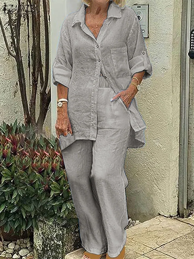 Tenue D'été Décontractée 2 Pièces Pour Femme Avec Chemise à Manches Courtes Et Short Taille Haute Ample (blanc, Taille S