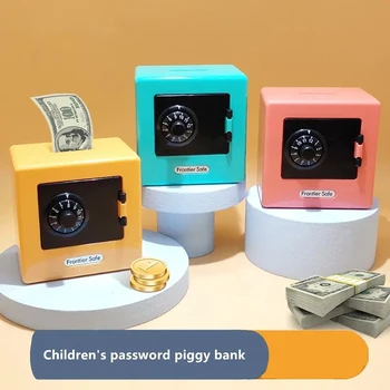 1pc Mini Atm Rotating Password Coin Bank Cash Storage Box Piggy Bank Automatic Deposit Banknote Coin Saving Birthday Gift 1